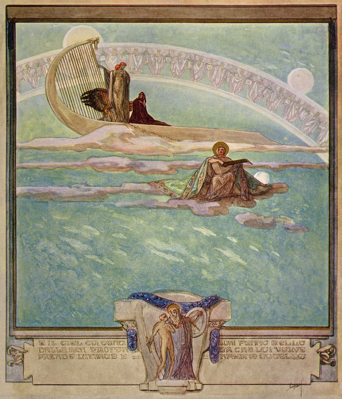 Illustration from Dante''s ''Divine Comedy'', Paradise, Canto II von Franz von (Choisy Le Conin) Bayros