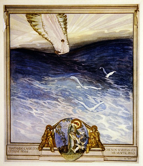 Illustration for Dante''s ''Divine Comedy'', Purgatory, Canto II: 35 von Franz von (Choisy Le Conin) Bayros