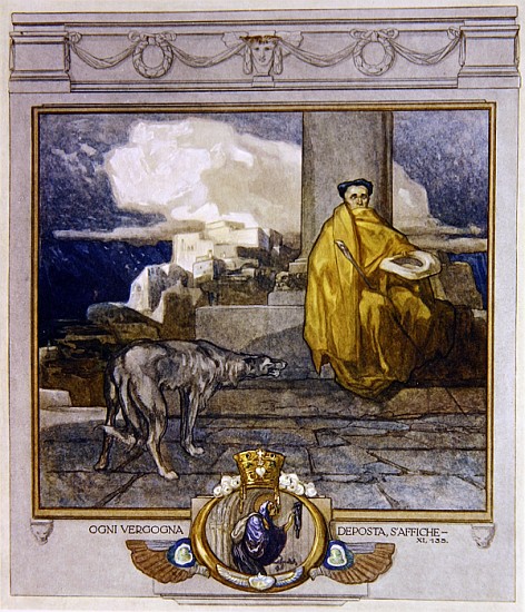 Illustration from Dante''s ''Divine Comedy'', Purgatory, Canto XI: 135 von Franz von (Choisy Le Conin) Bayros