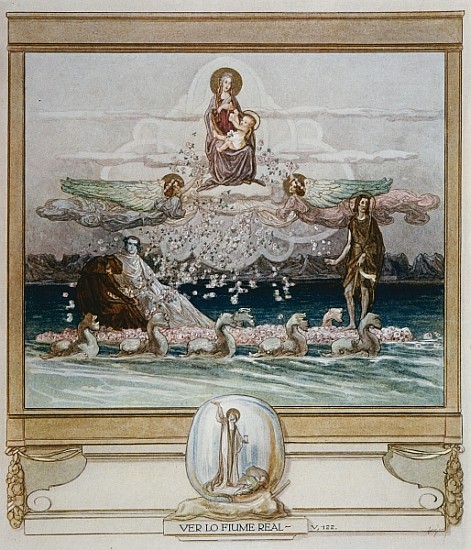 Illustration from Dante''s ''Divine Comedy'', Purgatory, Canto V: 122 von Franz von (Choisy Le Conin) Bayros
