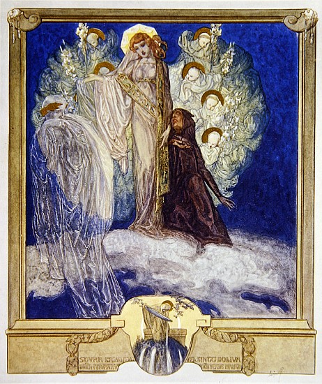 Illustration from Dante''s ''Divine Comedy'', Purgatory, Canto XXX von Franz von (Choisy Le Conin) Bayros