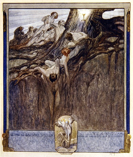 Illustration from Dante''s ''Divine Comedy'', Paradise, Canto IV von Franz von (Choisy Le Conin) Bayros