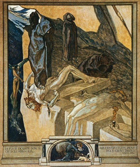 Illustration from Dante''s ''Divine Comedy'', Inferno, Canto XXIII von Franz von (Choisy Le Conin) Bayros