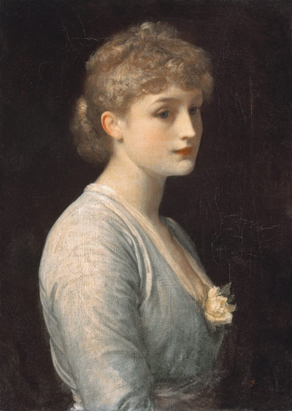 Verträumtes Bildnis einer jungen Frau. von Frederic Leighton