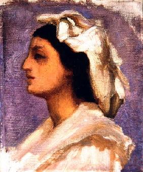 Head of an Italian Girl (oil on canvas) 1856