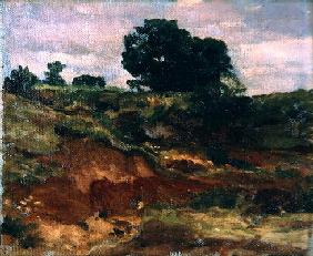 Sketch for a landscape, 'View in Bedfordshire', c.1890 (oil on canvas) 18th