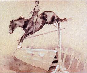 Sprung (Soldat mit Pferd) 1880