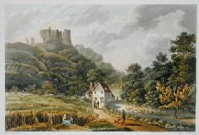 Carisbrook, from 'The Isle of Wight Illustrated, in a Series of Coloured Views', engraved by P. Robe published
