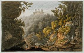 Shanklin Chine, from 'The Isle of Wight Illustrated, in a Series of Coloured Views', engraved by P. published