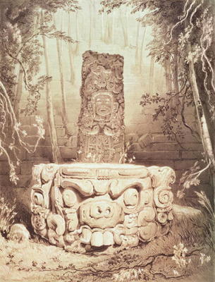 Mayan temple, Honduras (engraving) von Frederick Catherwood