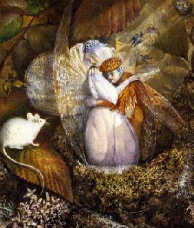Fairy Lovers in a Bird's Nest Watching a White Mouse, c.1860 01st-