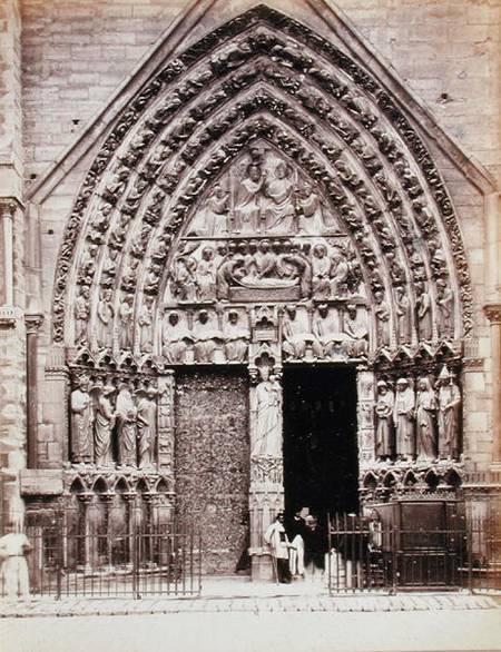 North Portal of the the West Facade of the Cathedral of Notre Dame, Paris von French  Photographer