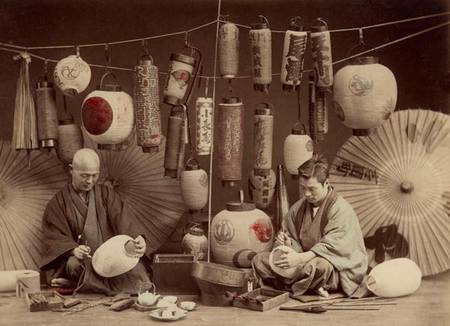 Scene in a Japanese Lantern work Shop von French  Photographer