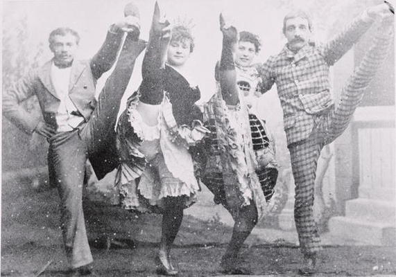 Dancing the Can-Can, late 19th century (b/w photo) von French Photographer, (19th century)