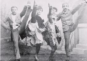 Dancing the Can-Can, late 19th century (b/w photo) 1881