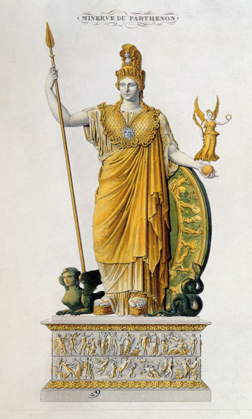 Athena Parthenos, Statue aus dem Parthenon, Athen von French School