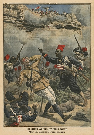 Ambush at Abir-Taouil, death of Captain Fiegenschuh, illustration from ''Le Petit Journal'', supplem von French School