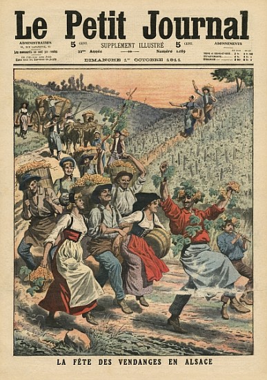 Celebrating the wine harvest in Alsace, illustration from ''Le Petit Journal'', supplement illustre, von French School