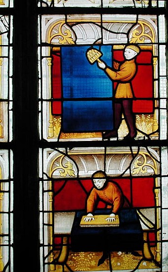Cloth Merchant''s Window (stained glass) von French School