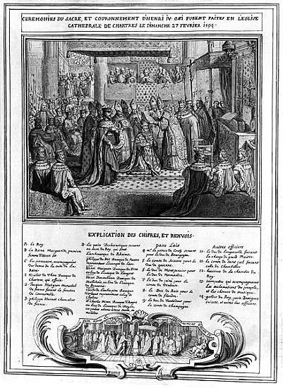 Consecration and Coronation of Henri IV (1553-1610) at the Chartres Cathedral on the 27th January 15 von French School