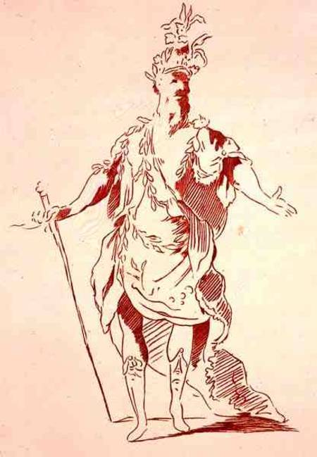 Costume design for a River God, from the Menus Plaisirs Collection, facsimile by A. Guillaumot Fils von French School