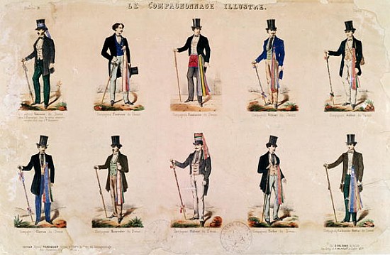 Costumes of various professions, from ''Le Compagnonnage Illustre'' von French School