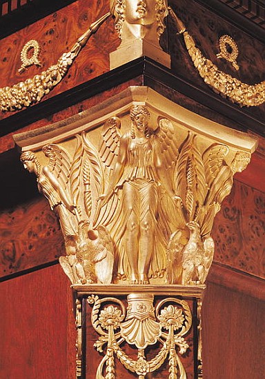 Detail of winged victory from the leg of a secretaire (wood & gilt bronze) von French School