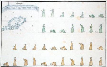 Different positions of the Body during Prayer from 'The Gentil Album' von French School