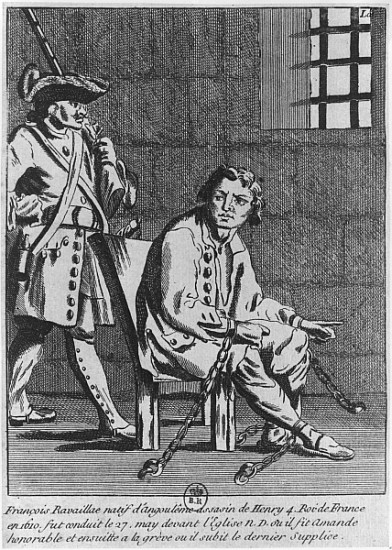 Francois Ravaillac, the assassin of King Henri IV, in prison von French School