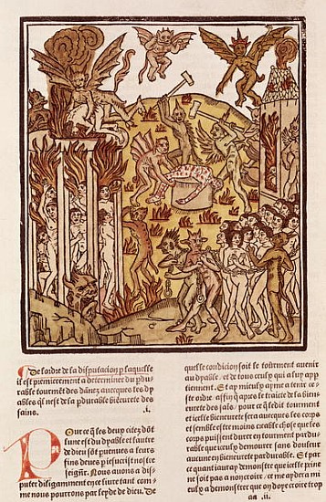 Hell, from ''La Cite de Dieu'', 1486-87 (xylograph) von French School