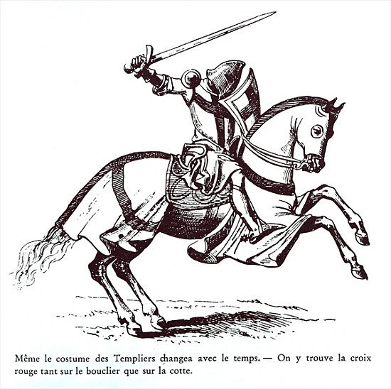 Illustration of a Knight Templar von French School