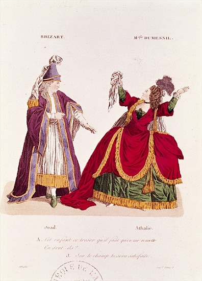Jean-Baptiste Brizard (1721-91) in the role of Joad and Mademoiselle Dumesnil (1713-1803) as Athalie von French School