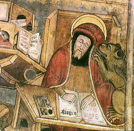 St. Mark writing his gospel, detail from the crypt von French School