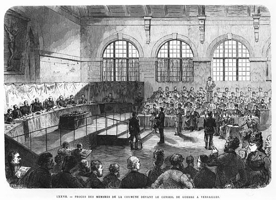 Members of the Commune being court martialled at Versailles von French School
