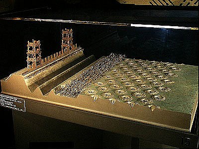 Model of Caesar''s defences at Alesia (mixed media) von French School