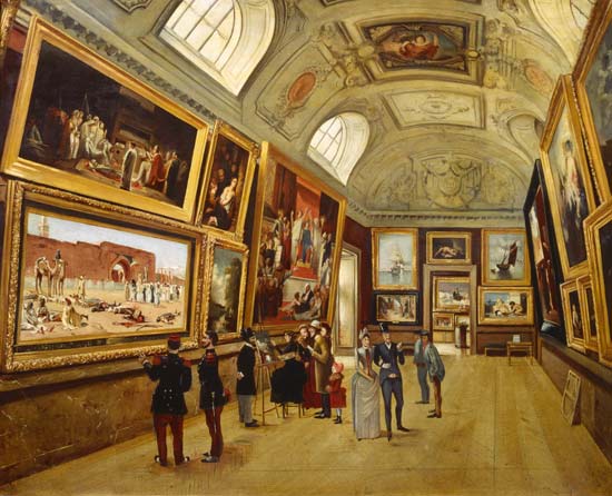 A Picture gallery at the Musee du Luxembourg von French School