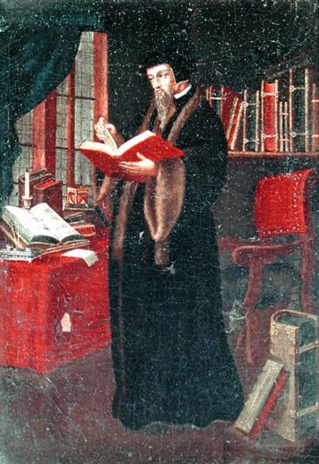 Portrait of John Calvin (1509-64), French theologian and reformer von French School
