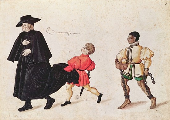 Priest with a Spanish Servant Boy and Slave von French School