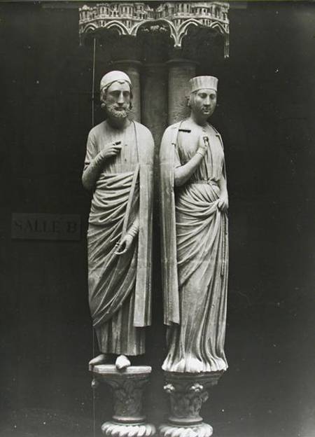 Statues of Philippe Hurepel (1200-34) Comte de Clermont and his wife Mahaut (d.1260) Comtesse de Bou von French School
