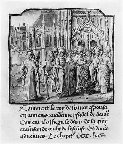 T.2 fol.311v Marriage of Charles VI (1368-1422) King of France and Isabella of Bavaria (1371-1435) a von French School