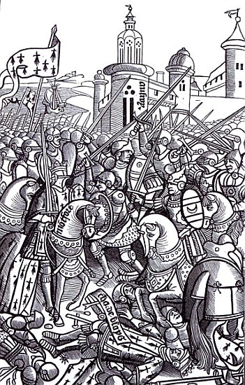 The Battle of Auray, from ''Chroniques de Bretagne'' Alain Bouchard, published 1514 von French School