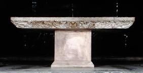 Altar table from the 6th century carved in