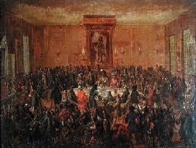 Banquet Given in Honour of Louis XIV (1638-1715) by the Corps Municipal at the Hotel-de-Ville c.1680