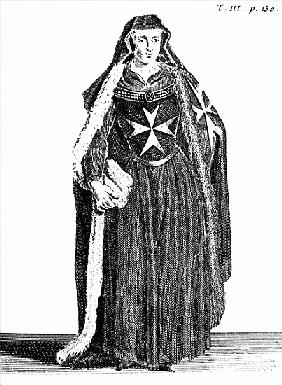 Canoness of the Order of St. John of Jerusalem during the Rhodian period, illustration from ''Histoi