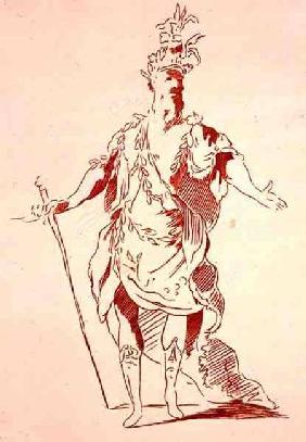 Costume design for a River God, from the Menus Plaisirs Collection, facsimile by A. Guillaumot Fils c.1750