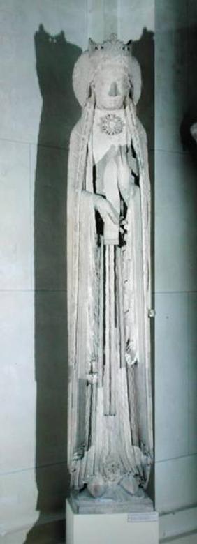 Jamb figure of a queen, removed from the west facade of the Eglise de Notre-Dame, Corbeil