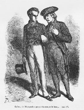 Lucien de Rubempre and Carlos Herrera, illustration from ''Les Illusions perdues'' Honore de Balzac