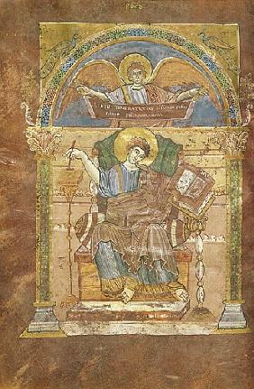 Ms 4 fol.17v St. Matthew, from the Gospel of St. Riquier, c.800