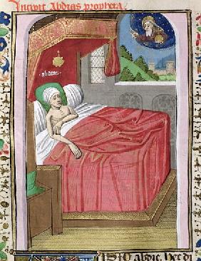 Ms H 7 fol.110v The Vision of Obadiah, from the Bible of Jean XXII