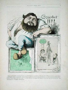 Portrait of Gustave Courbet (1819-77) illustration from 'Gill Revue' pub. by 18